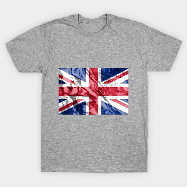 Flag of the United Kingdom - Marble texture T-Shirt by DrPen